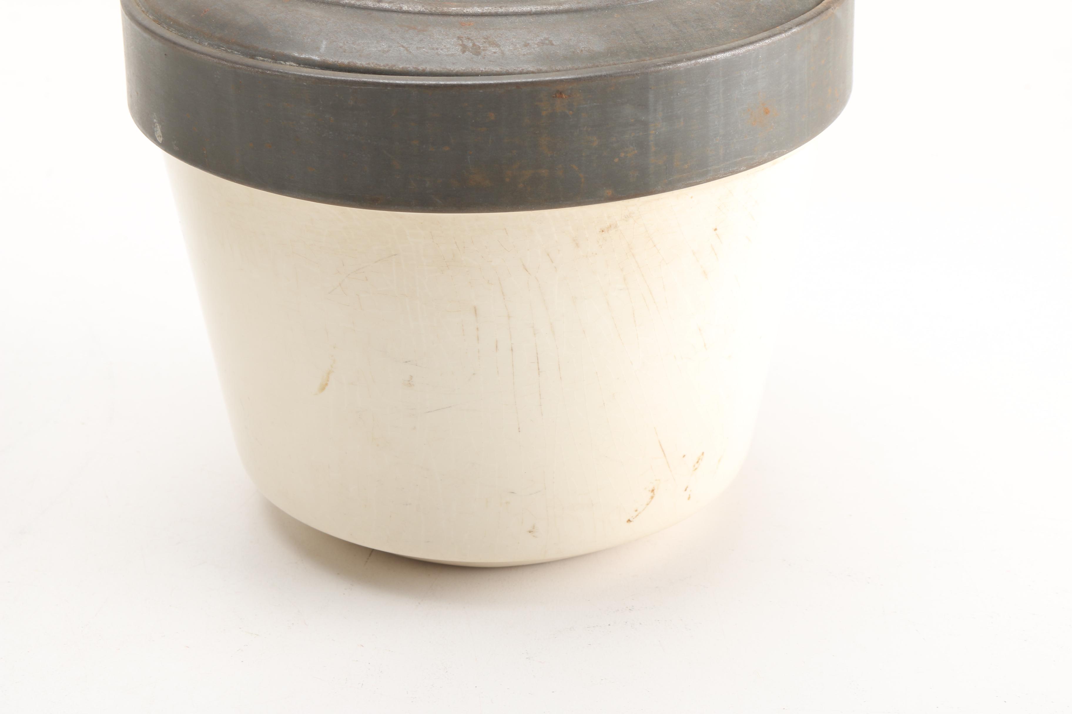 Vintage Paul O. Abbé Milling Jar and Other Stoneware