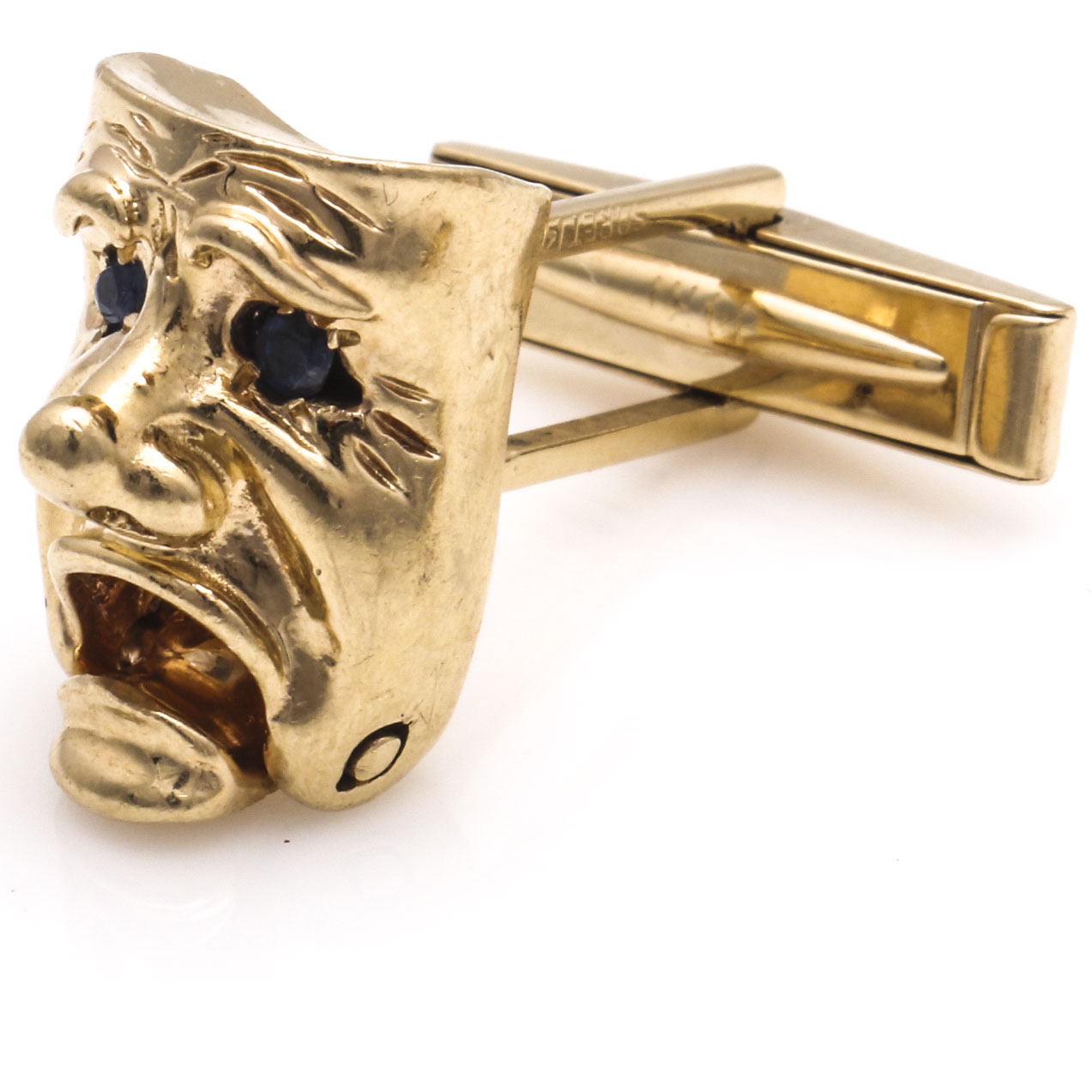 Soret 14K Yellow Gold Comedy and Tragedy Mask Cufflinks