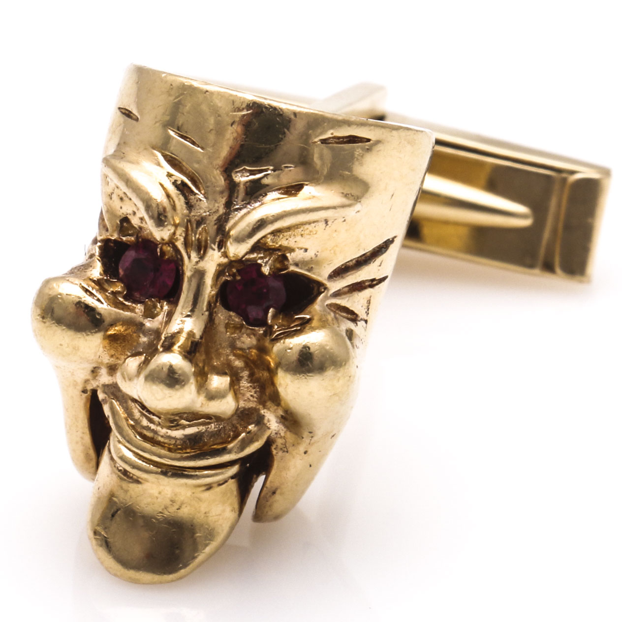 Soret 14K Yellow Gold Comedy and Tragedy Mask Cufflinks
