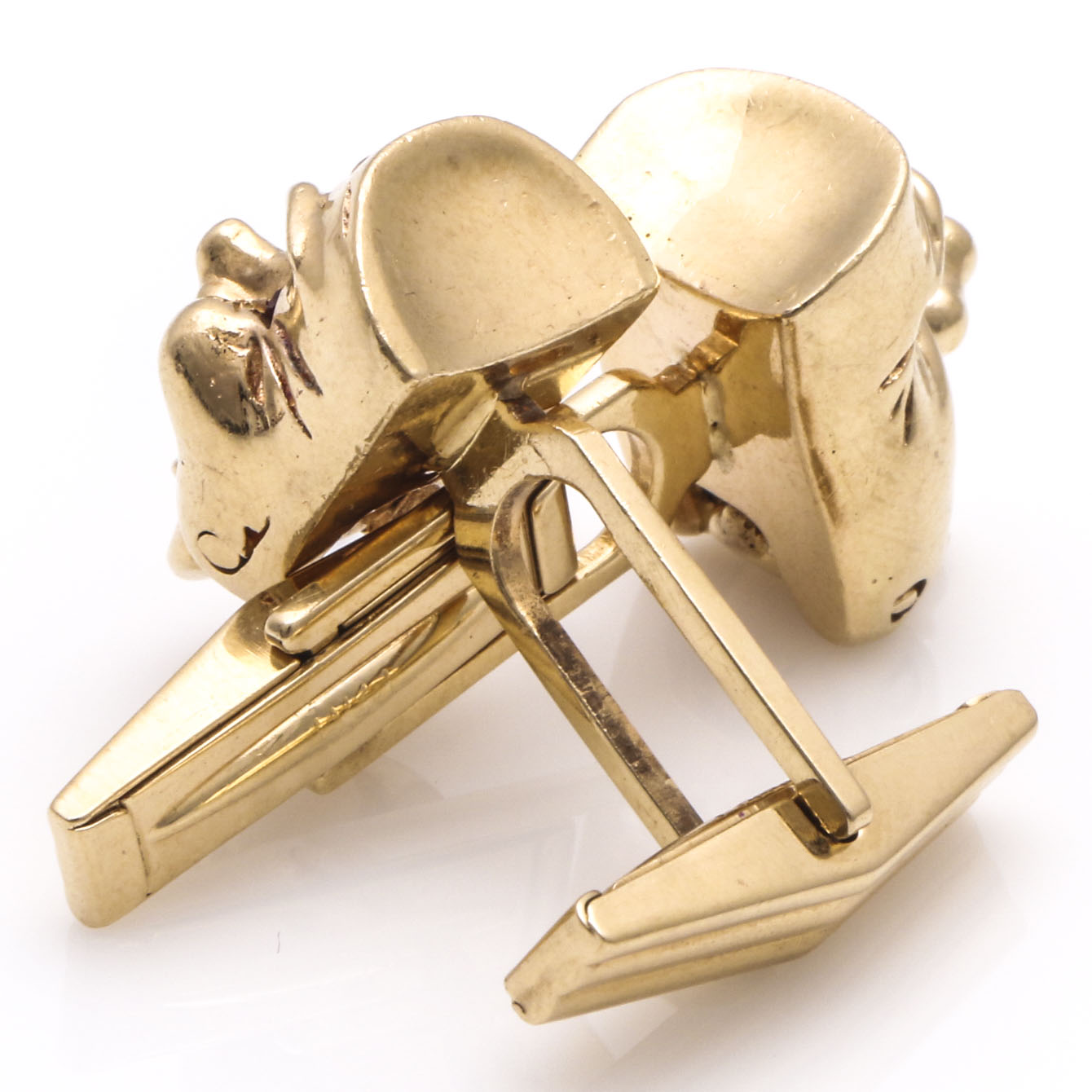 Soret 14K Yellow Gold Comedy and Tragedy Mask Cufflinks