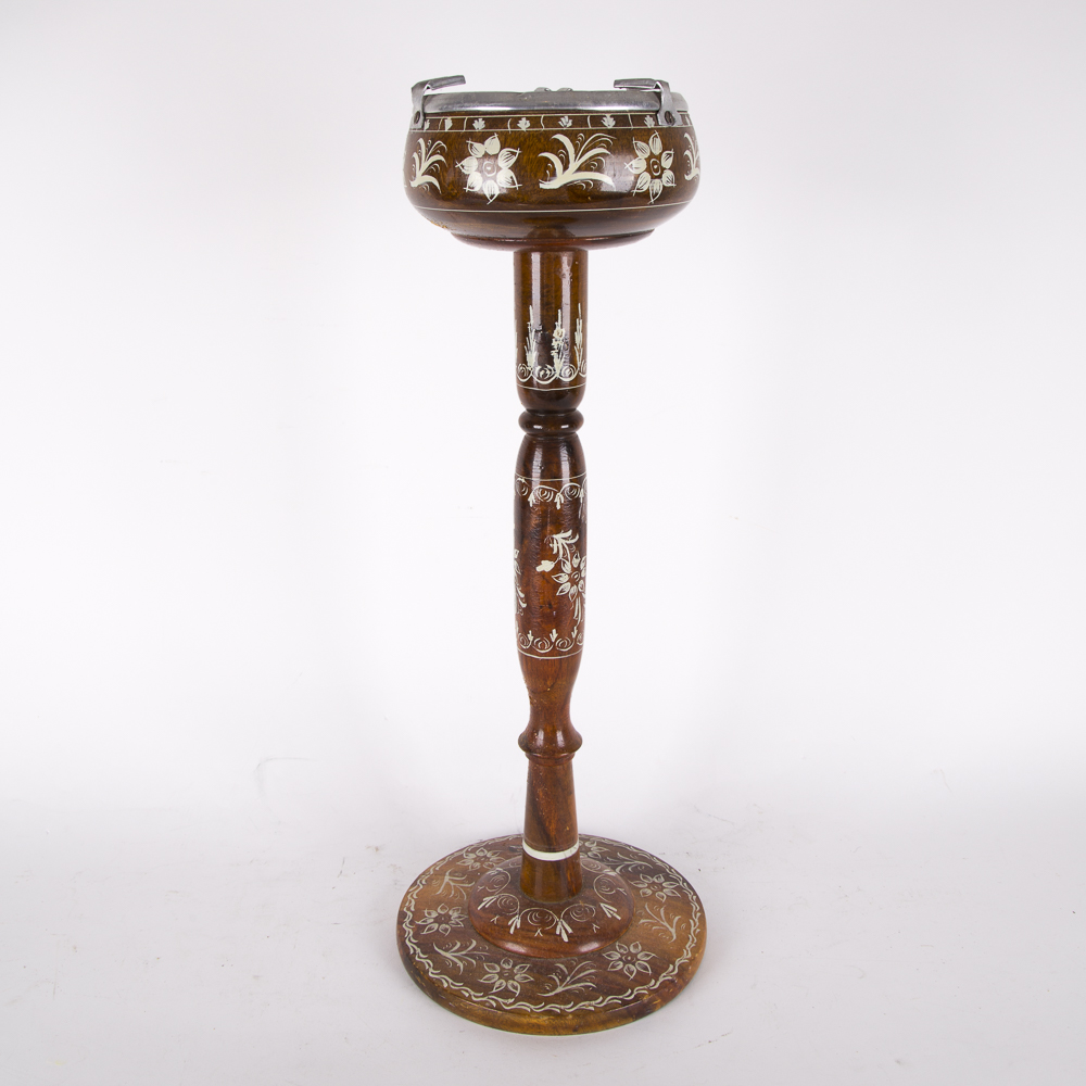 Vintage Painted Walnut Stand Ash Reciever