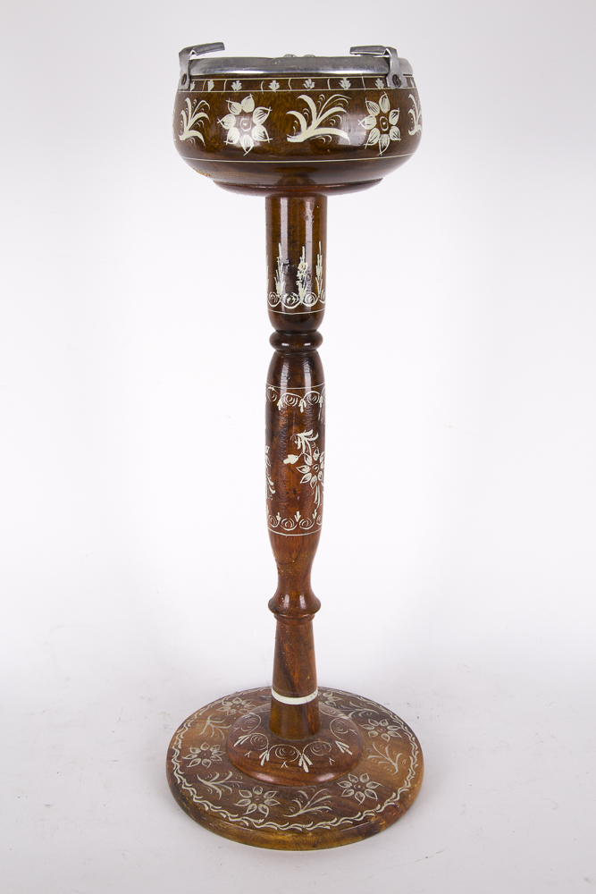 Vintage Painted Walnut Stand Ash Reciever