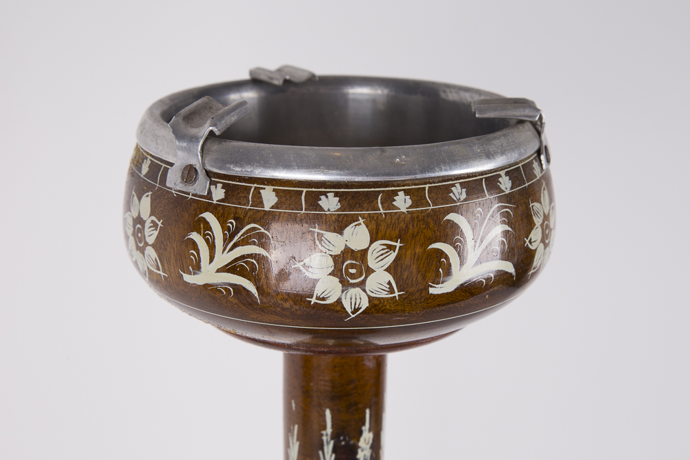 Vintage Painted Walnut Stand Ash Reciever