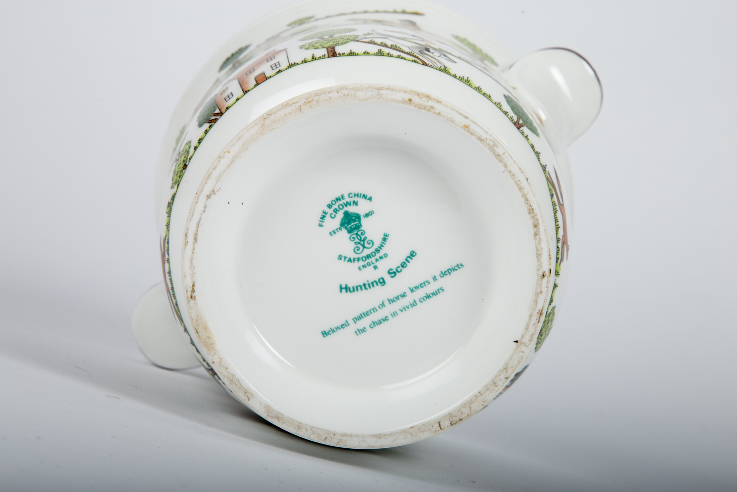 Vintage Crown Staffordshire "Hunting Scene" Cachepot