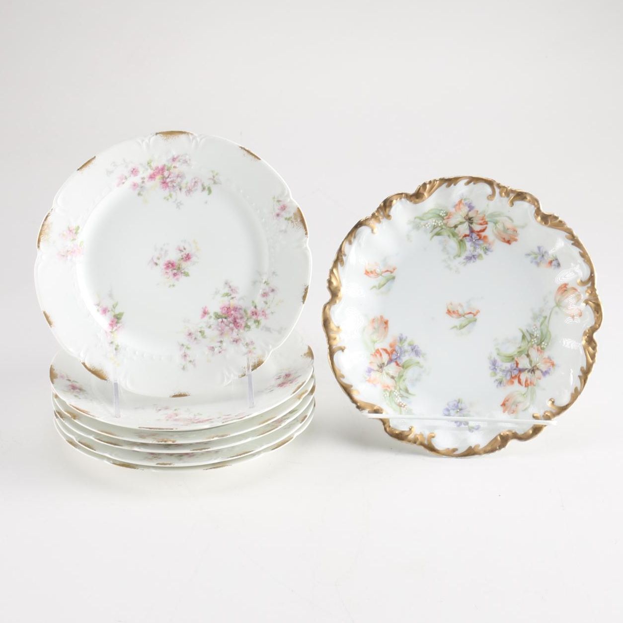 Collection of Seven Floral Limoges Plates