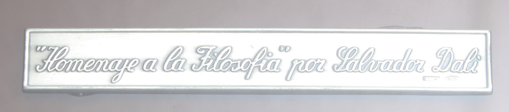 Framed Sculpture in Silver After Salvador Dalí "Homage to Philosophy"