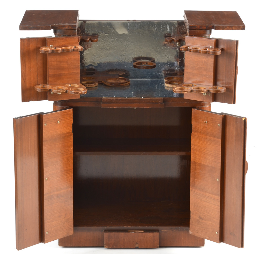 Walnut Art Deco Liquor Cabinet