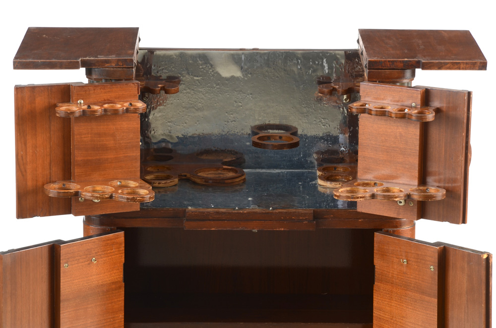 Walnut Art Deco Liquor Cabinet