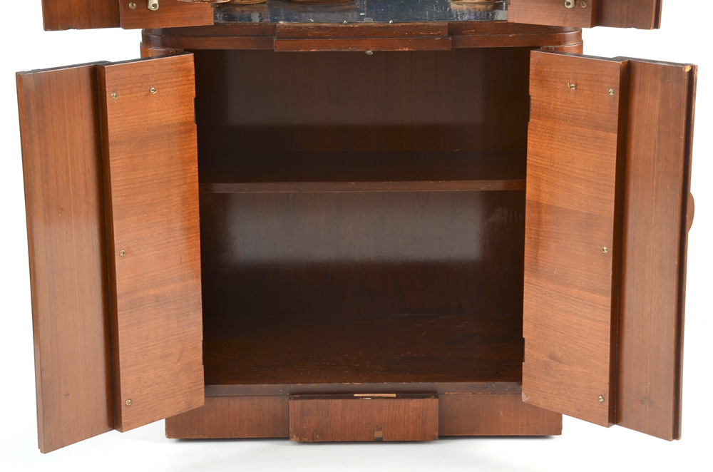 Walnut Art Deco Liquor Cabinet