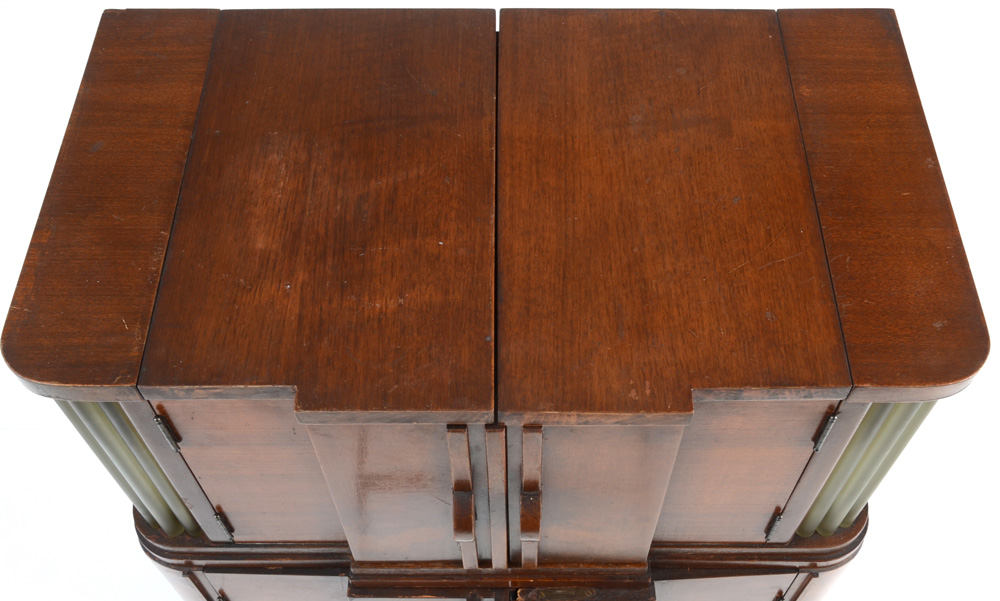 Walnut Art Deco Liquor Cabinet