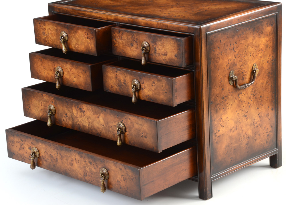 Diminutive Burl Wood Chest of Drawers