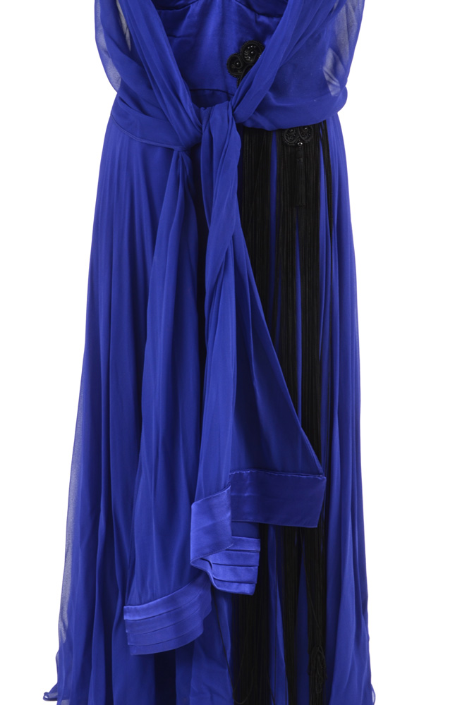 Hilary Floyd Royal Blue Embellished Dress and Matching Shawl from "Dancing for the Stars"