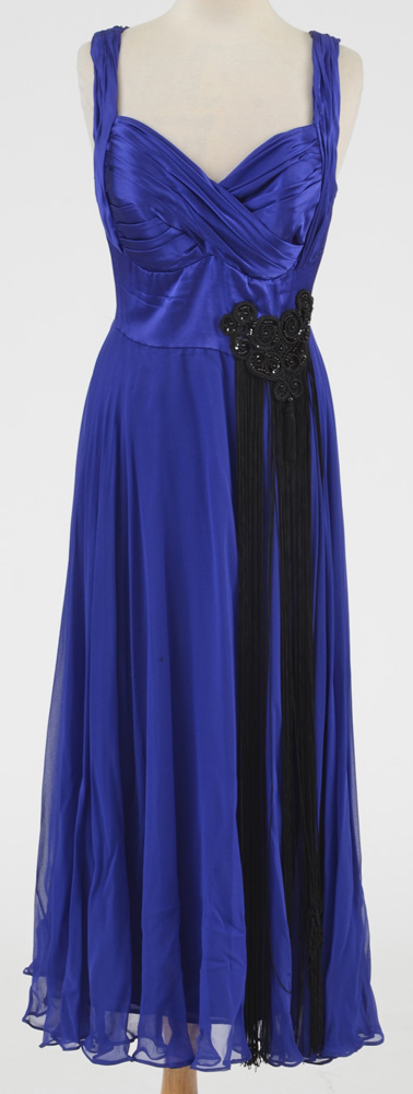 Hilary Floyd Royal Blue Embellished Dress and Matching Shawl from "Dancing for the Stars"