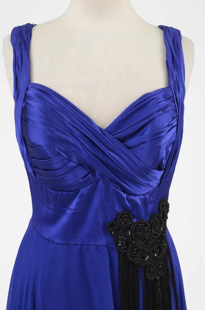 Hilary Floyd Royal Blue Embellished Dress and Matching Shawl from "Dancing for the Stars"