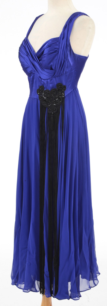 Hilary Floyd Royal Blue Embellished Dress and Matching Shawl from "Dancing for the Stars"