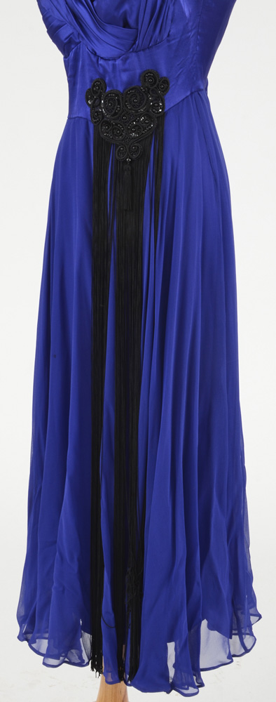 Hilary Floyd Royal Blue Embellished Dress and Matching Shawl from "Dancing for the Stars"