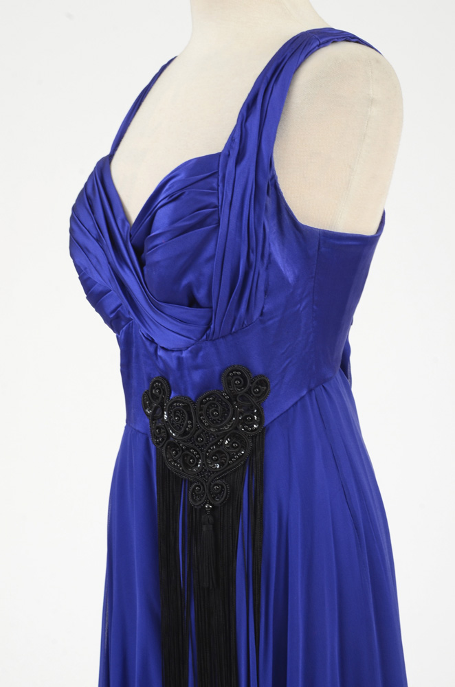 Hilary Floyd Royal Blue Embellished Dress and Matching Shawl from "Dancing for the Stars"