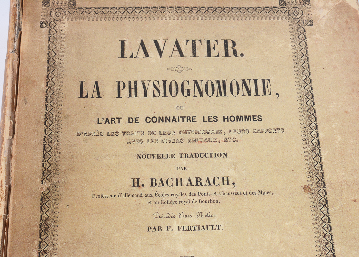 1841 "La Physiognomonie" by Author Johann Caspar Lavater