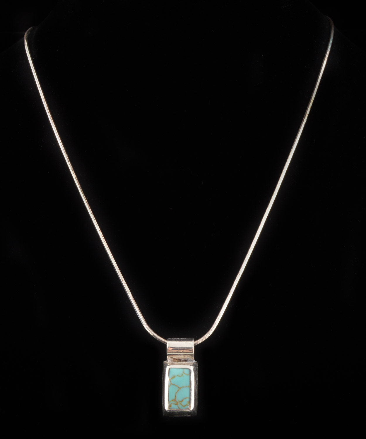 Sterling Silver and Turquoise Pendant Necklace