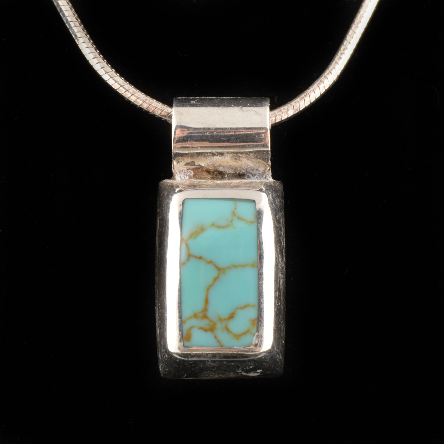 Sterling Silver and Turquoise Pendant Necklace