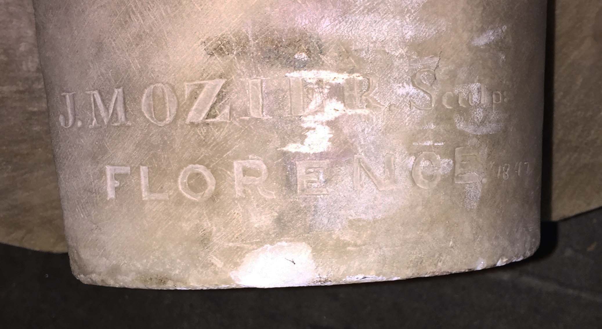 Joseph Mozier Carrara Marble Bust