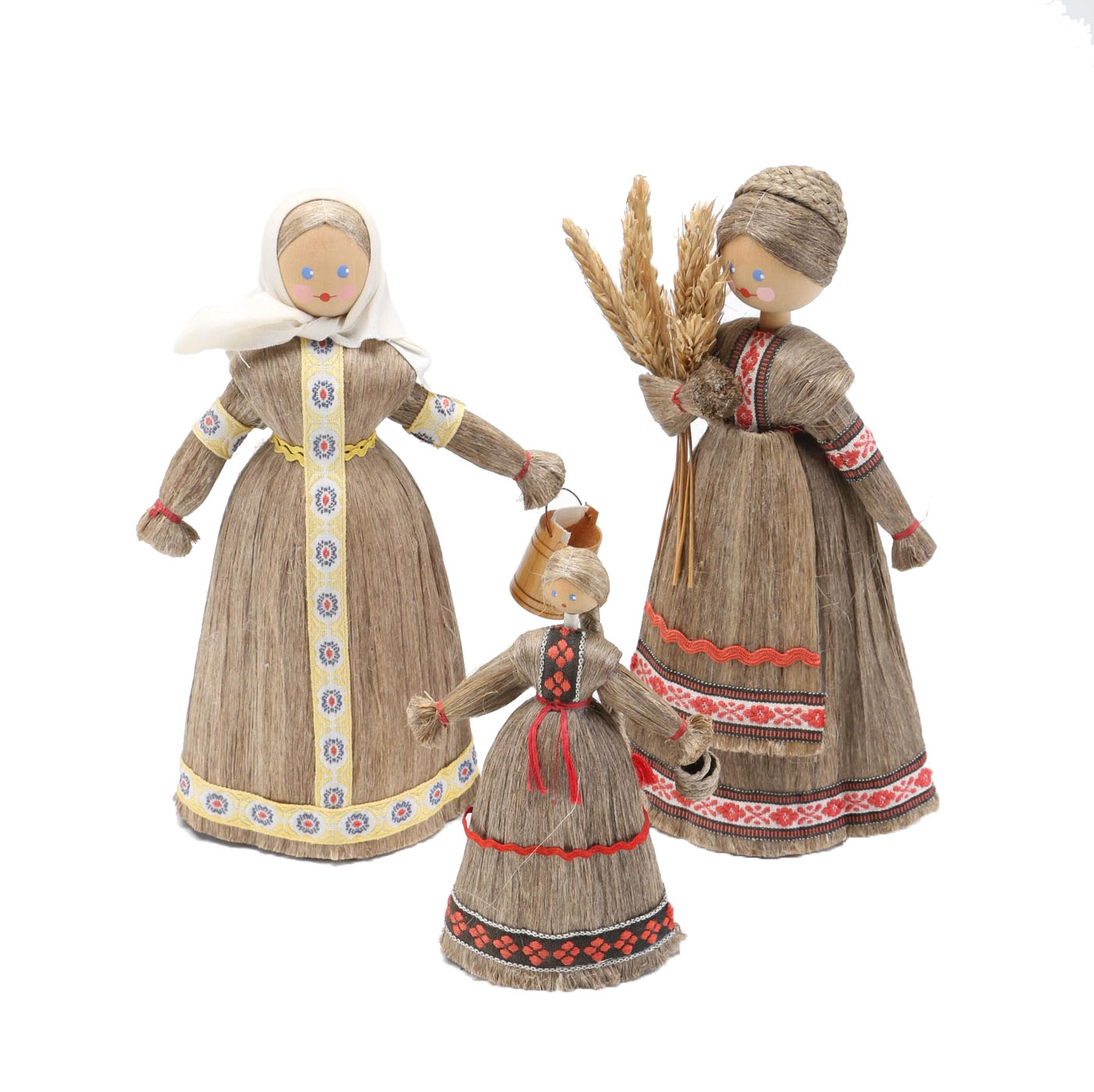 Soviet USSR Era Corn Husk Dolls