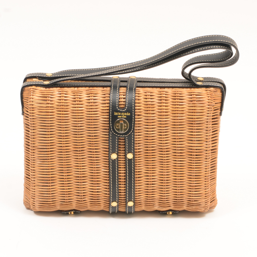 Kate Spade Woven Wicker Basket Handbag