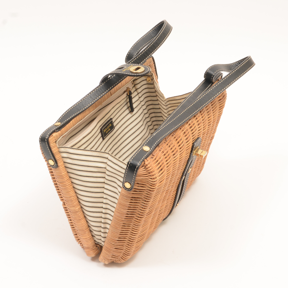 Kate Spade Woven Wicker Basket Handbag