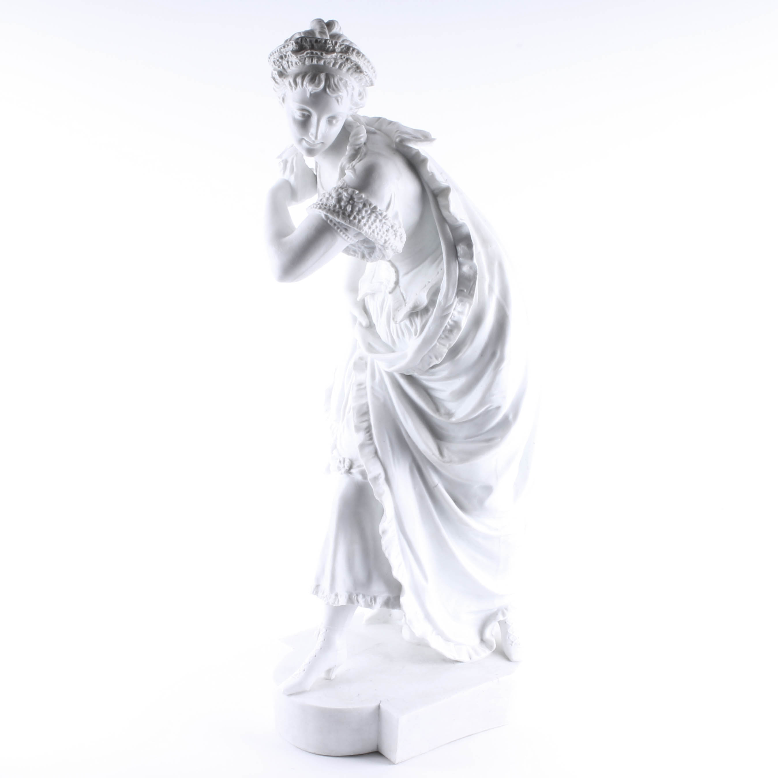 Vion et Baury Biscuit Porcelain Figure of a Young Woman