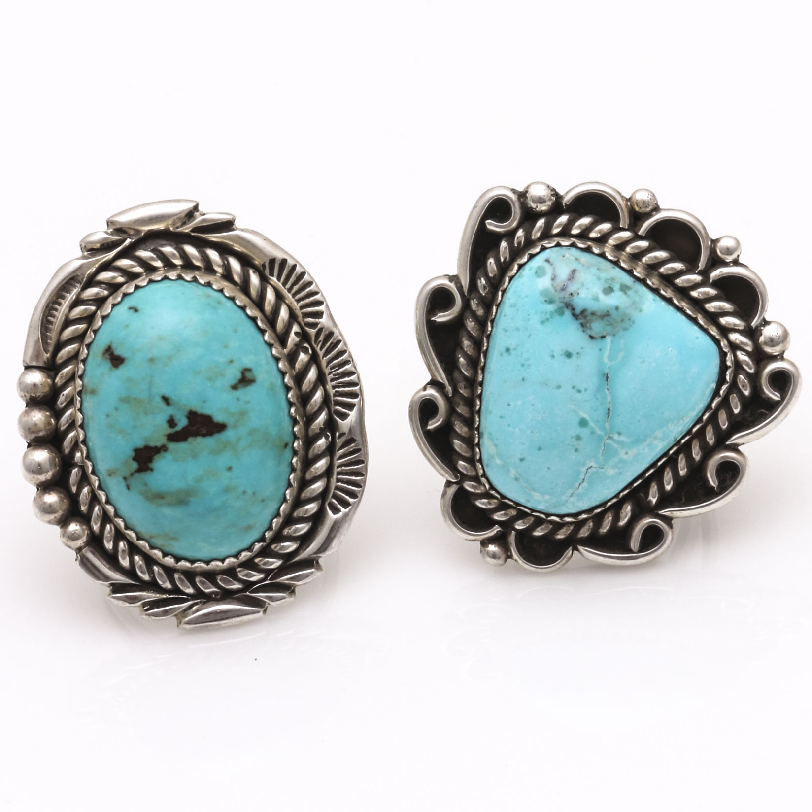 Joe Tso Navajo Sterling Silver Gemstone Rings