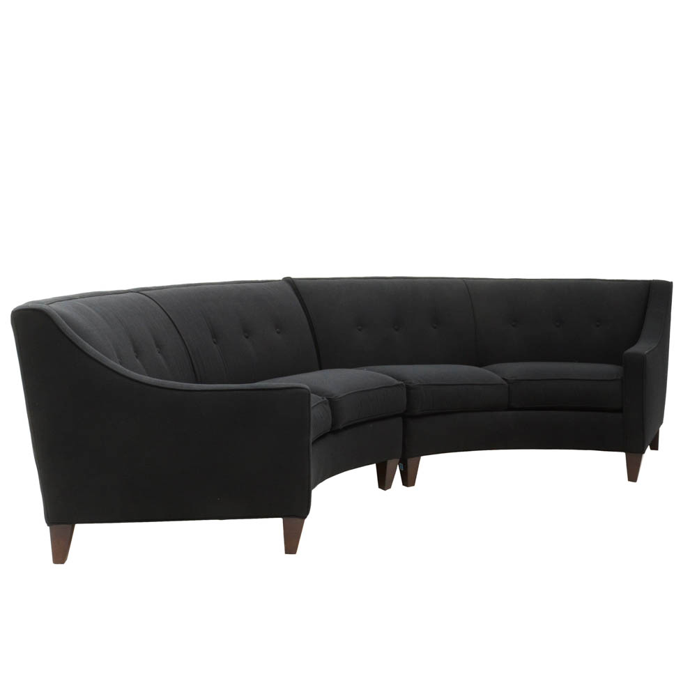 Rowe Furniture Two-Piece Curved Modular Sofa