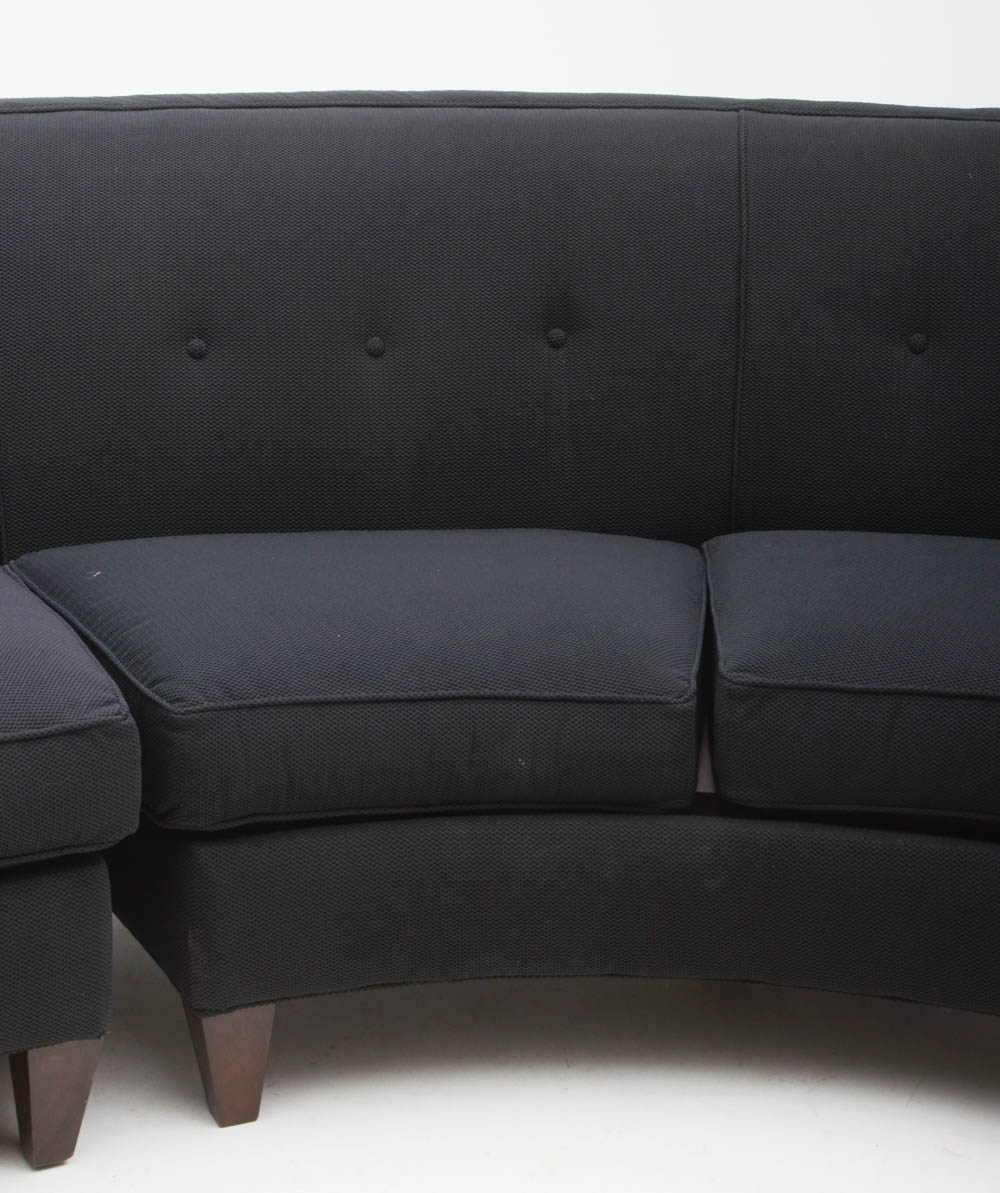 Rowe Furniture Two-Piece Curved Modular Sofa