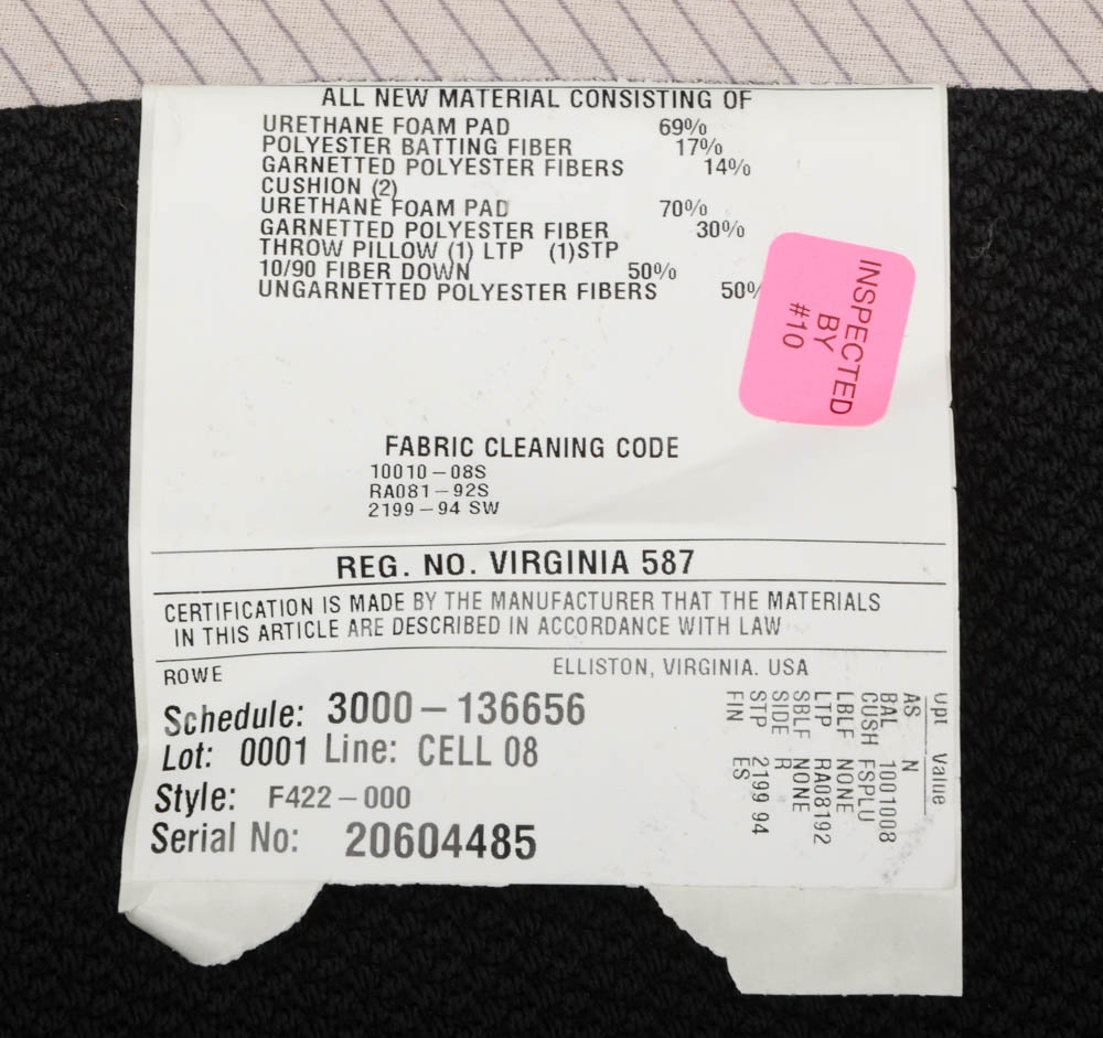 Rowe Furniture Two-Piece Curved Modular Sofa