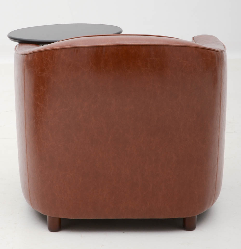 Pair of Steelcase "Coalesse" Leather Armchairs with Tablets