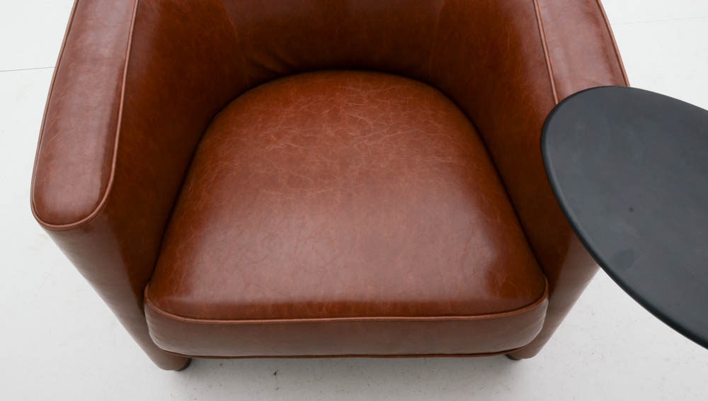 Pair of Steelcase "Coalesse" Leather Armchairs with Tablets