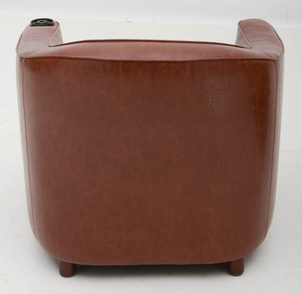 Pair of Steelcase "Coalesse" Leather Armchairs with Tablets