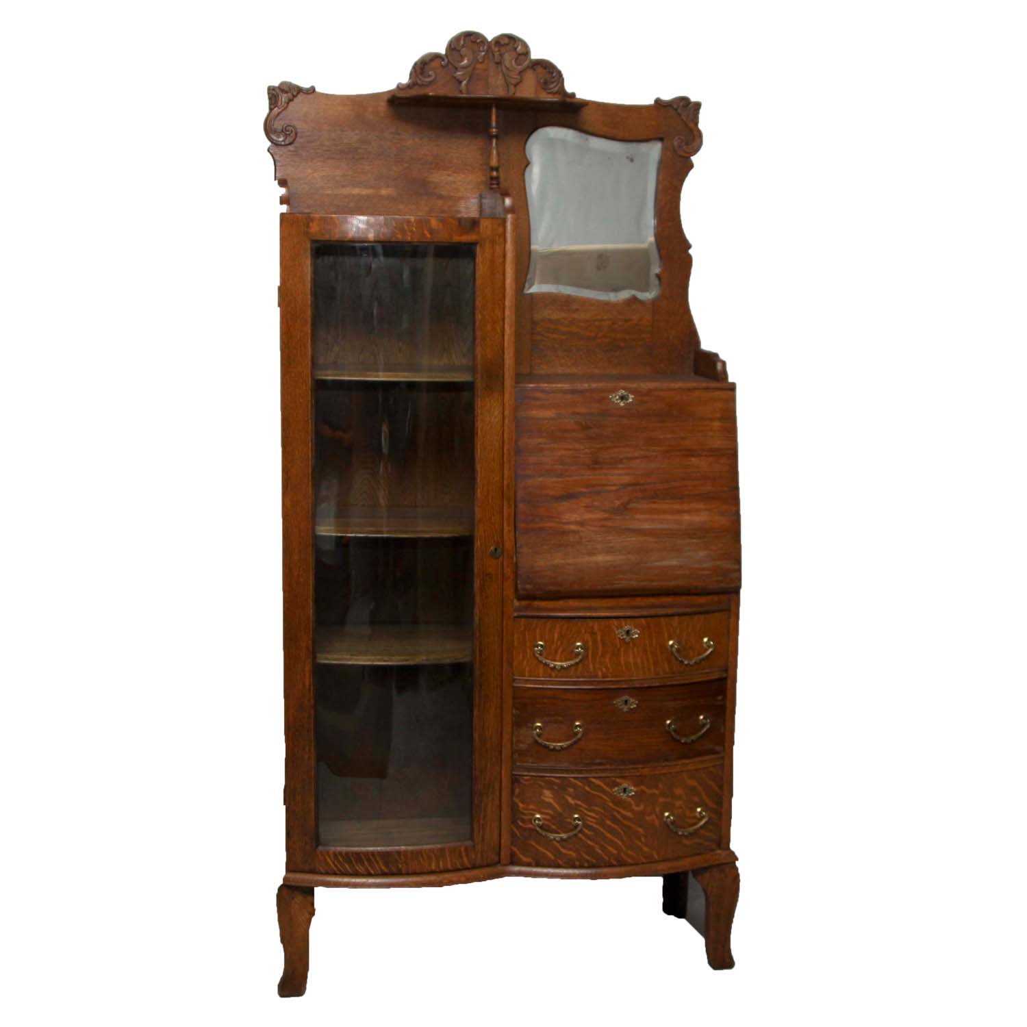 Antique Oak China Cabinet and Secretary