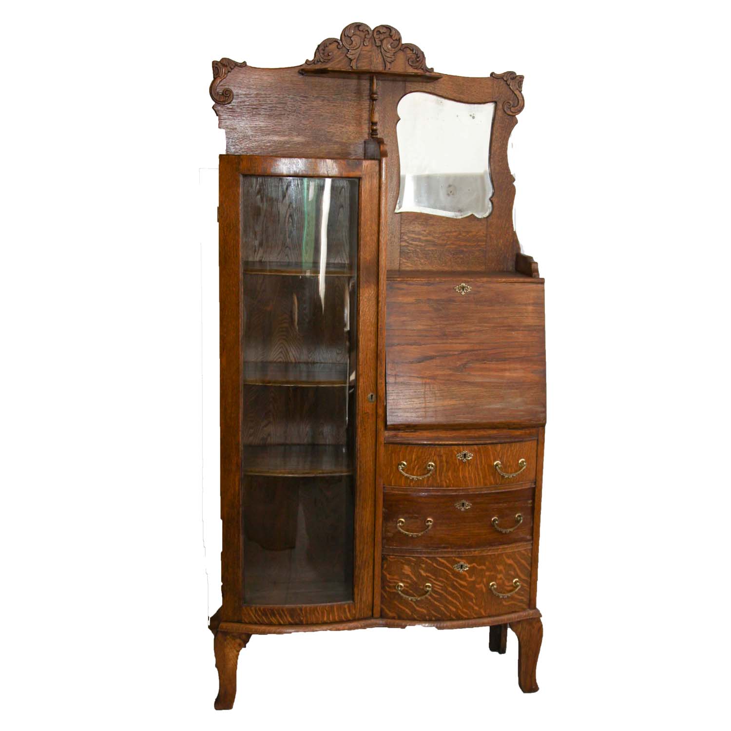Antique Oak China Cabinet and Secretary