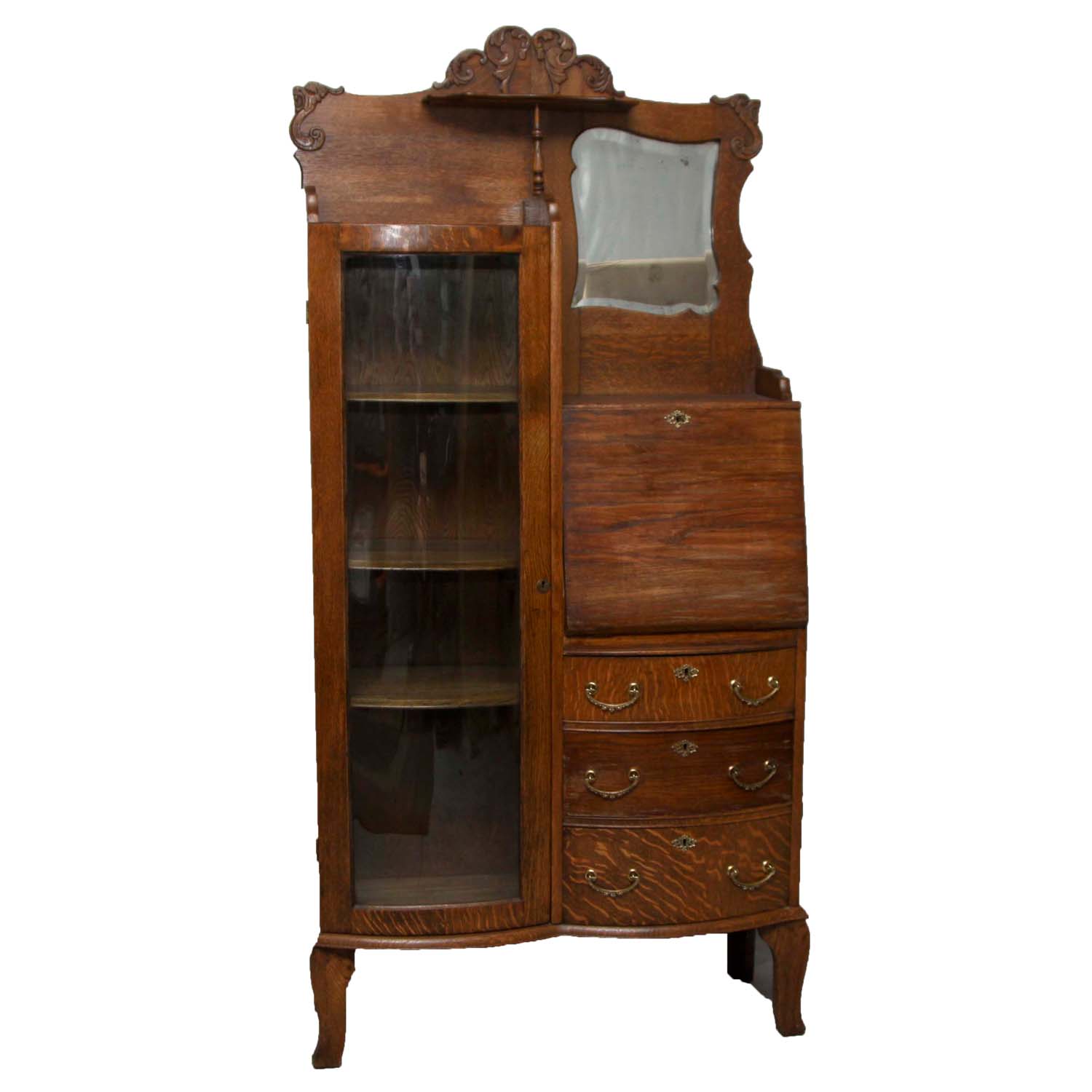 Antique Oak China Cabinet and Secretary