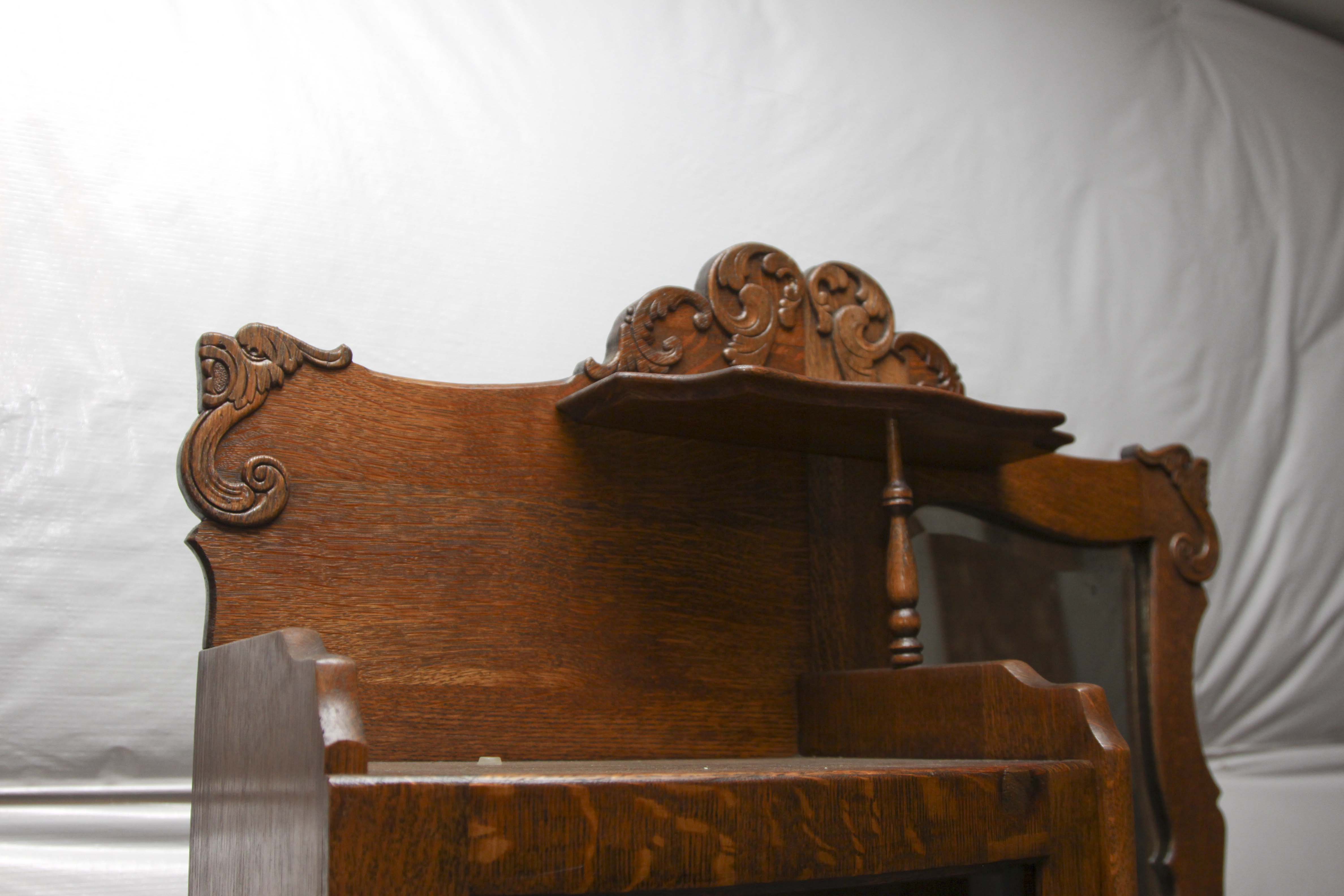 Antique Oak China Cabinet and Secretary