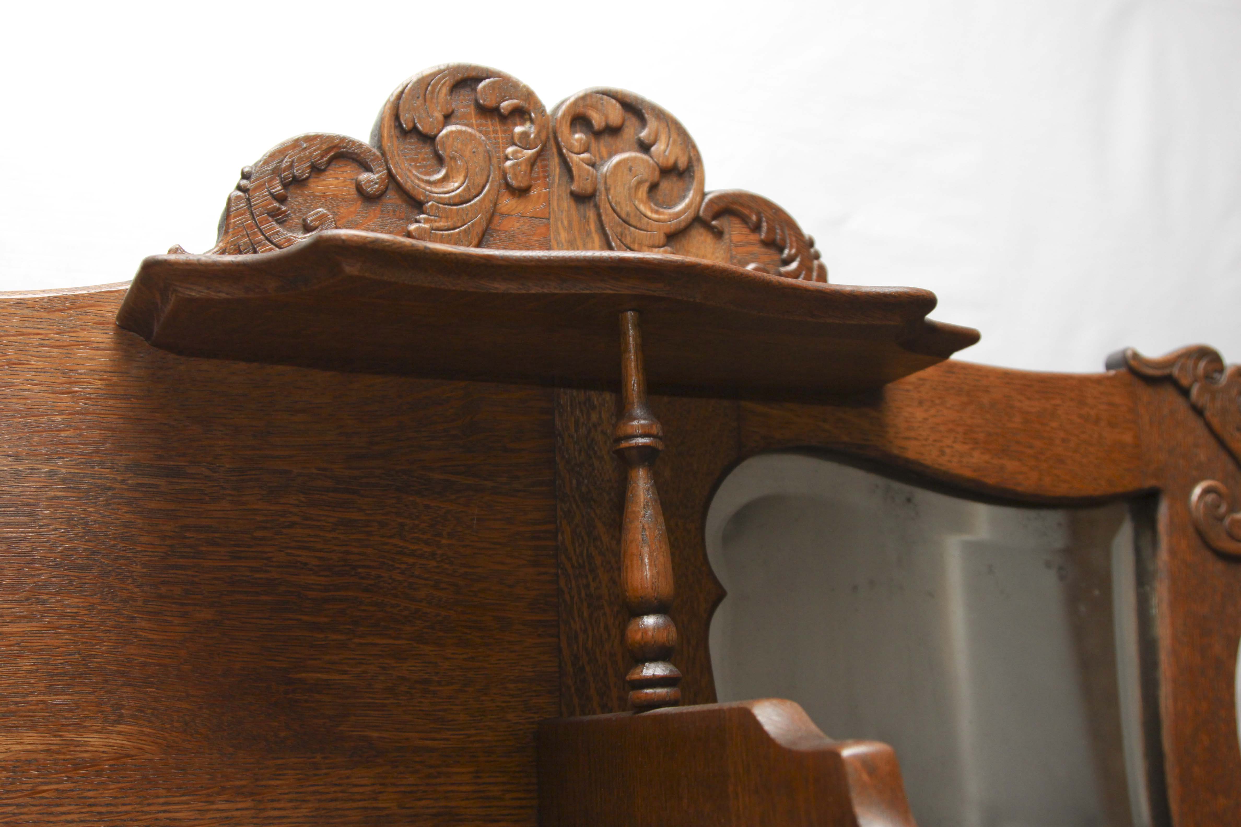 Antique Oak China Cabinet and Secretary