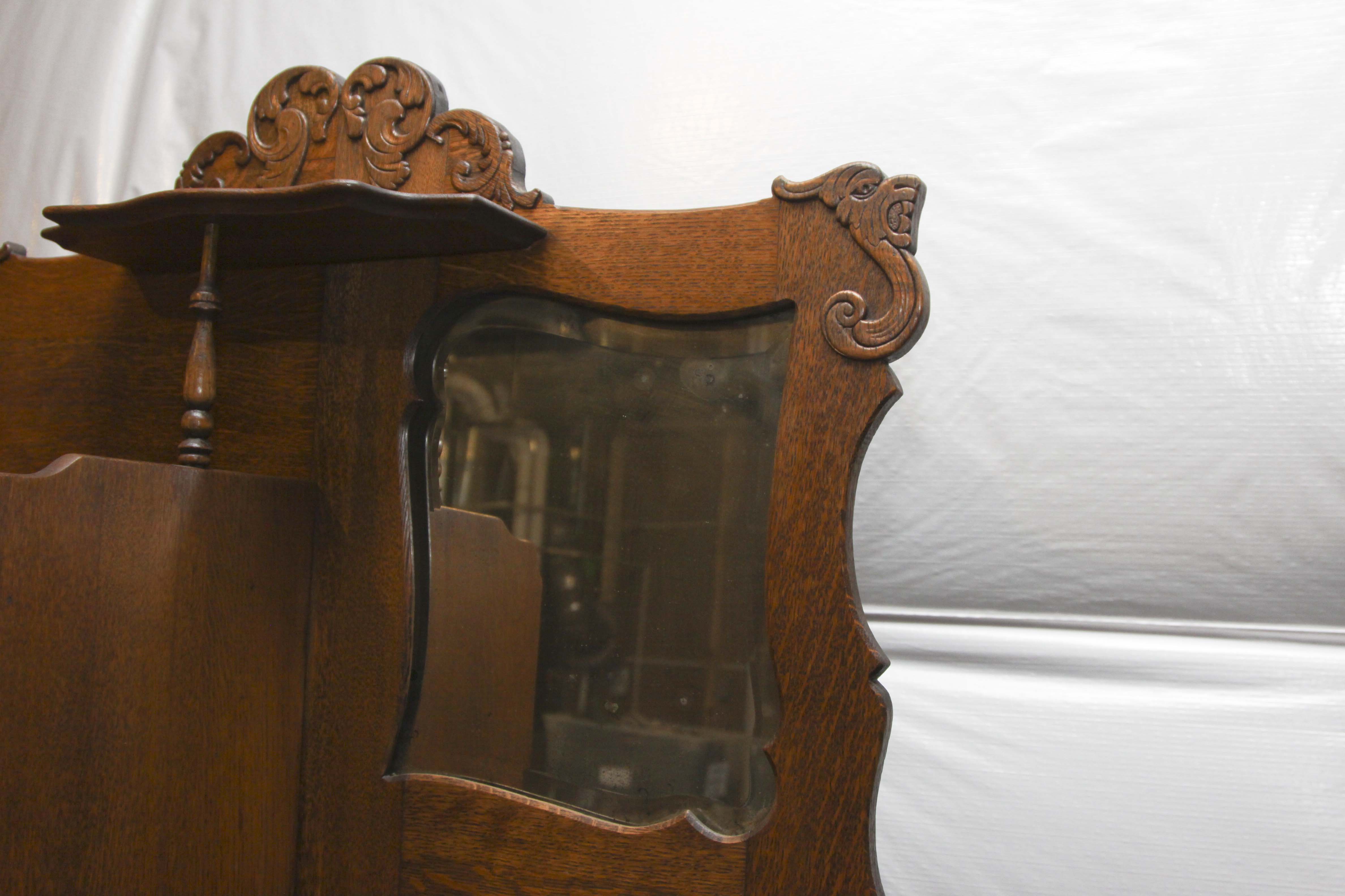 Antique Oak China Cabinet and Secretary