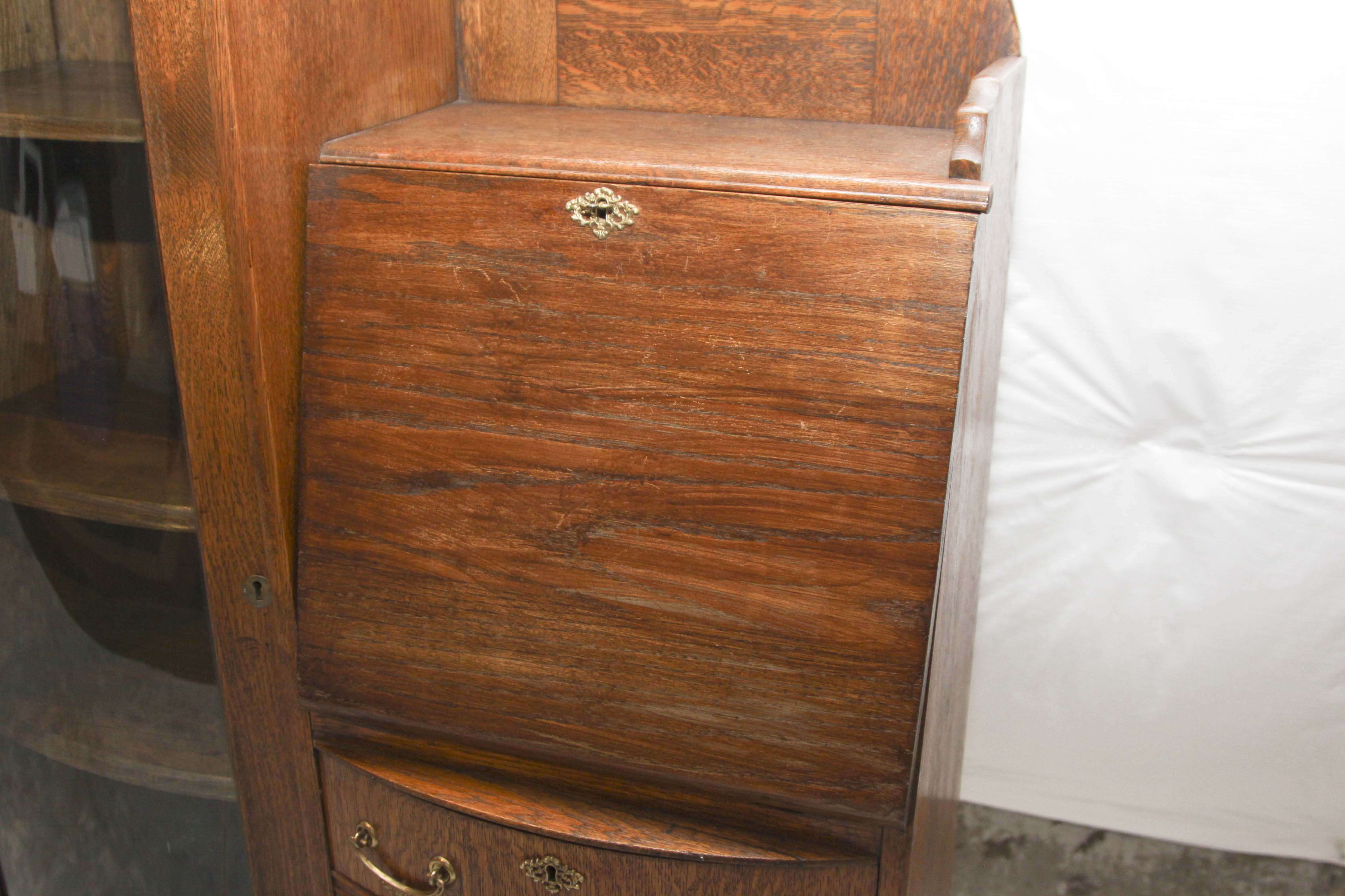 Antique Oak China Cabinet and Secretary