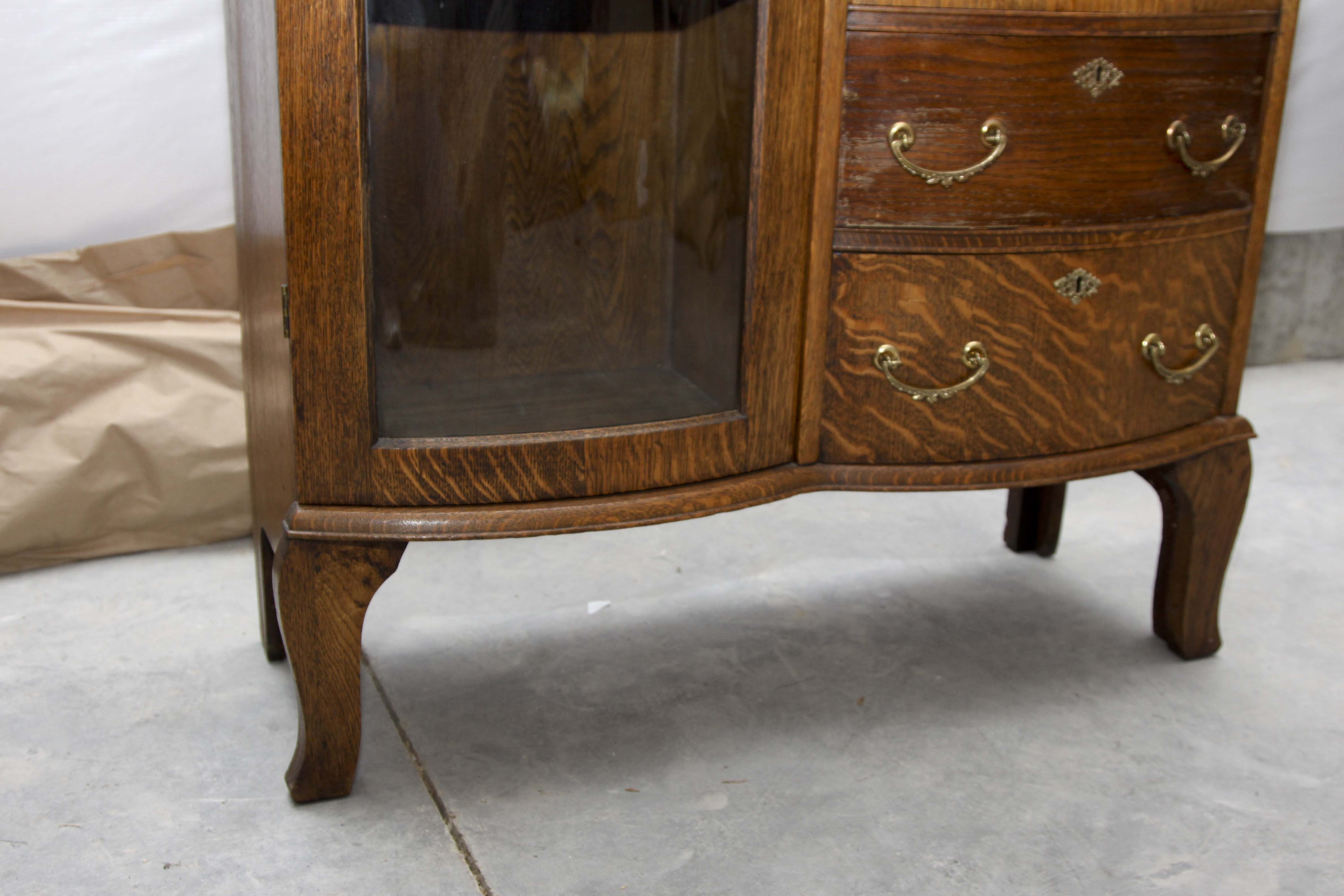 Antique Oak China Cabinet and Secretary