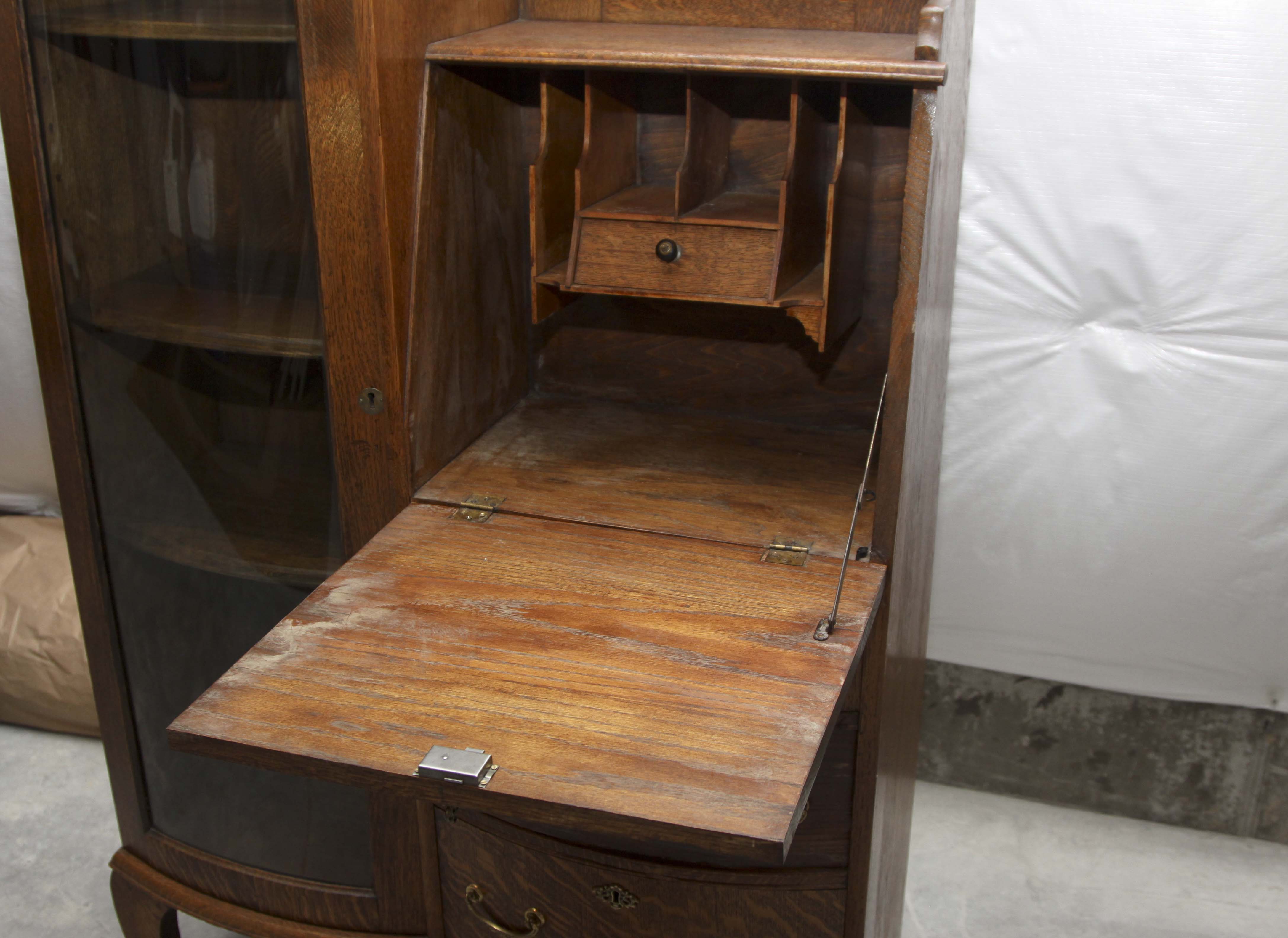 Antique Oak China Cabinet and Secretary