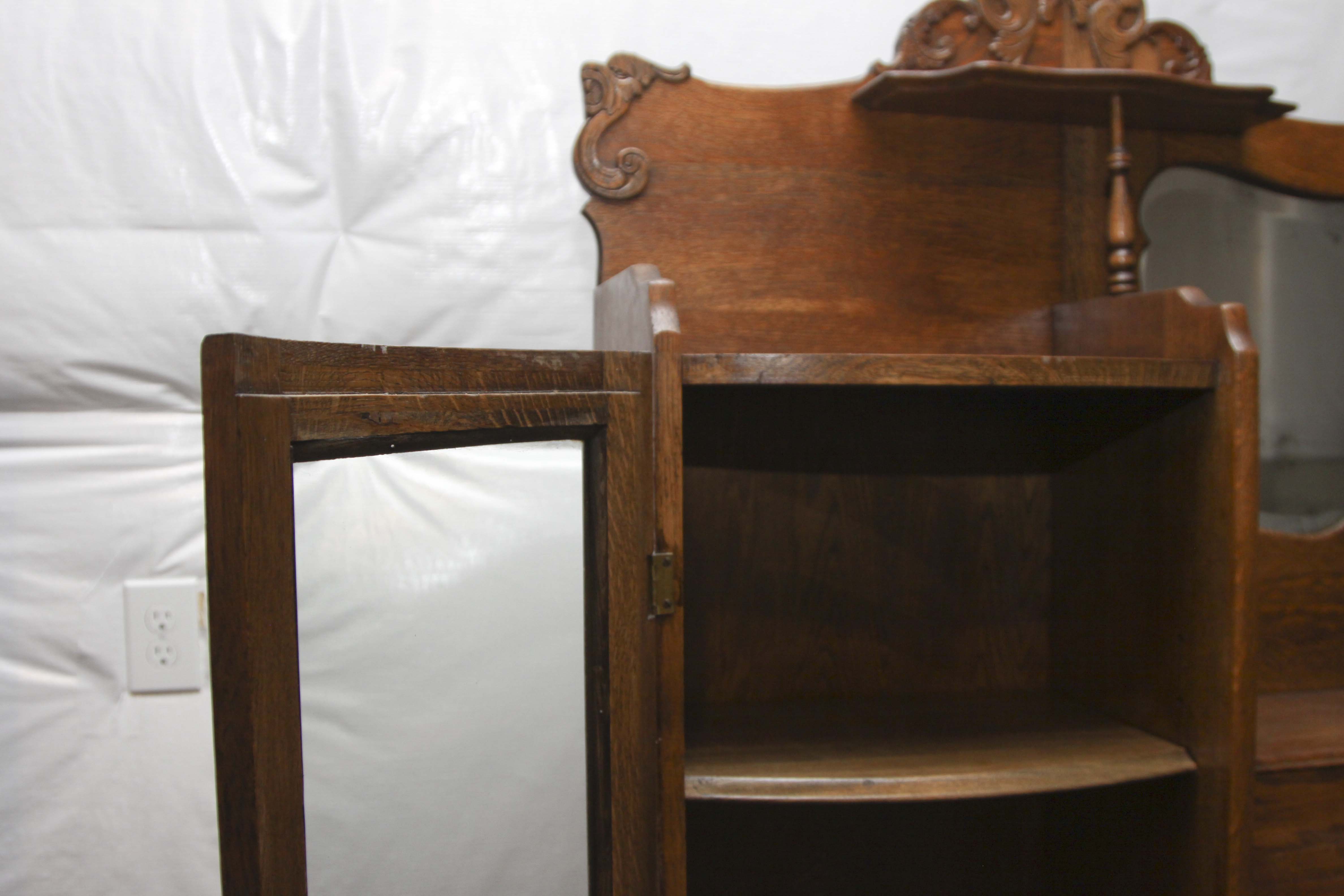 Antique Oak China Cabinet and Secretary