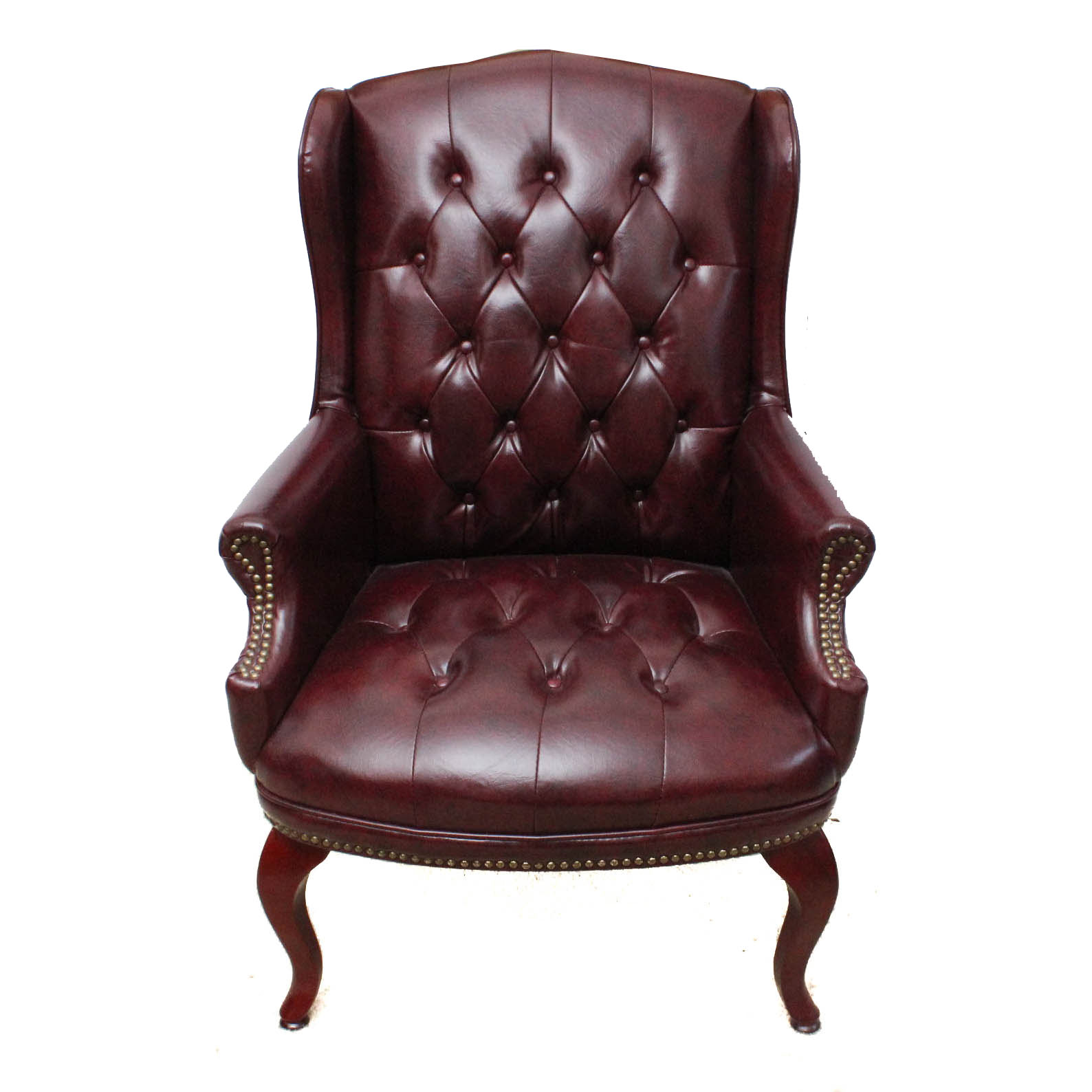 Oxblood Tufted Leather Armchair