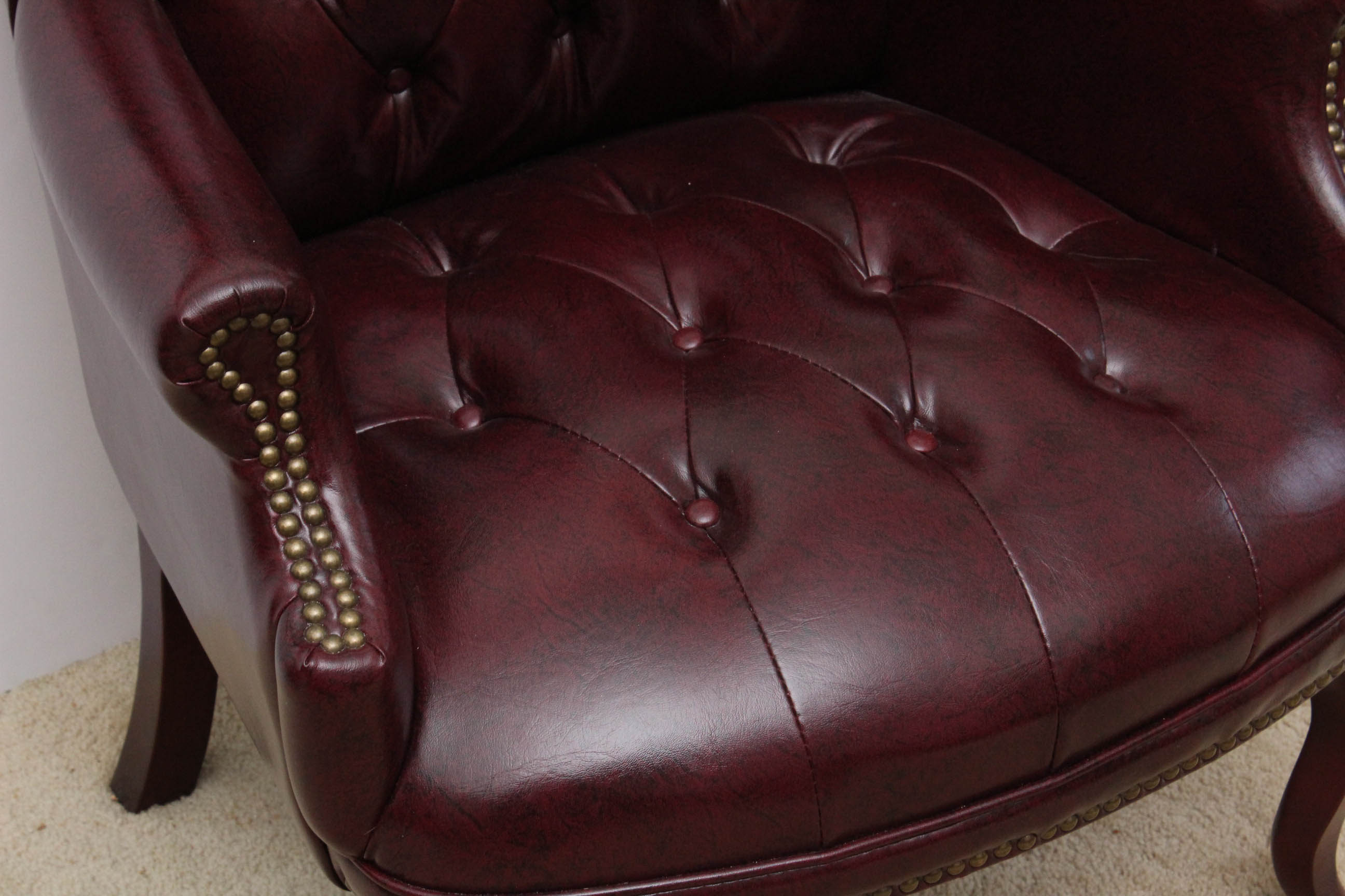 Oxblood Tufted Leather Armchair