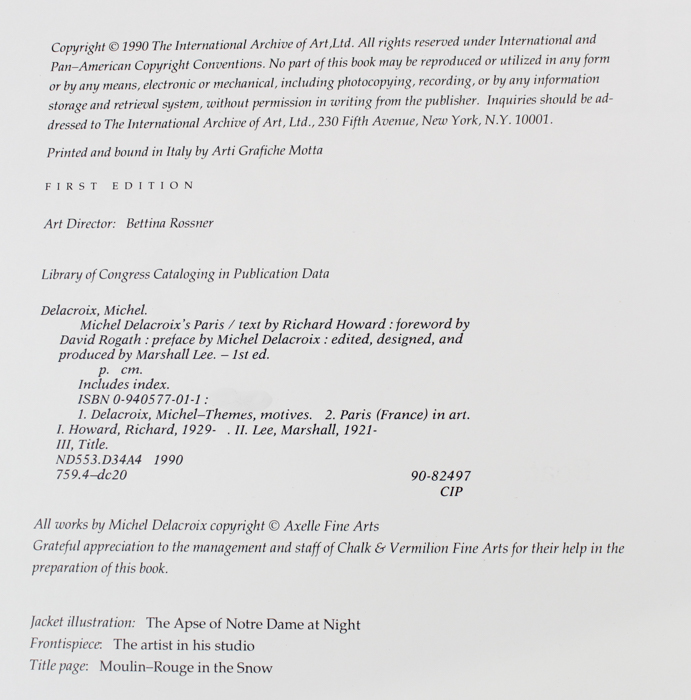 Hand-Signed Michel Delacroix Limited Edition "Paris" Book