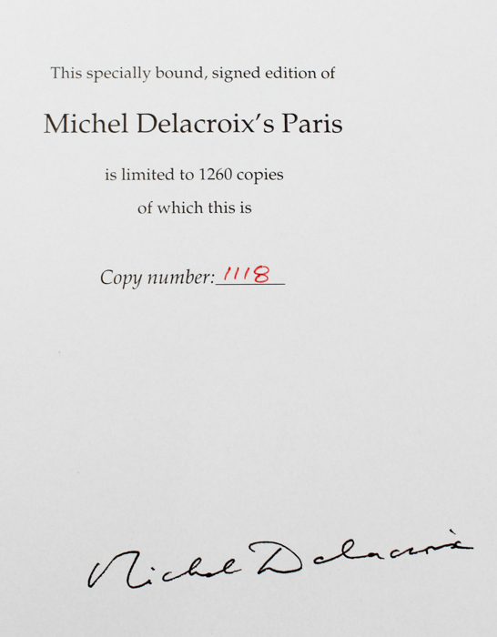 Hand-Signed Michel Delacroix Limited Edition "Paris" Book